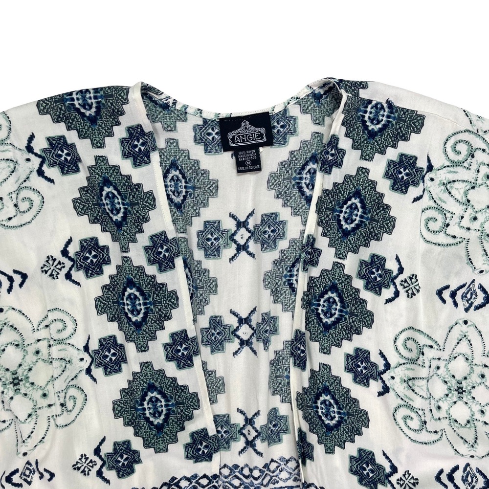 Boho Festival Geometric Print Kimono Cardigan Lightweight Women Medium - Picture 7 of 10
